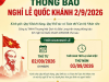 Thông báo nghỉ lễ mùng 02/9