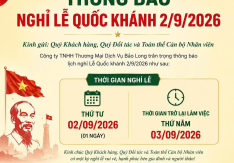 Thông báo nghỉ lễ mùng 02/9
