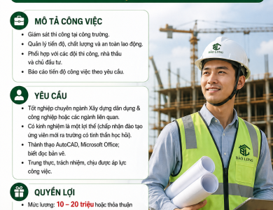 TUYỂN DỤNG KỸ SƯ XÂY DỰNG HIỆN TRƯỜNG